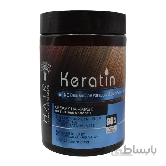ماسک ترمیم کننده مو کراتین مدل keratin creamy hair mask حجم 1000 میلی لیتر