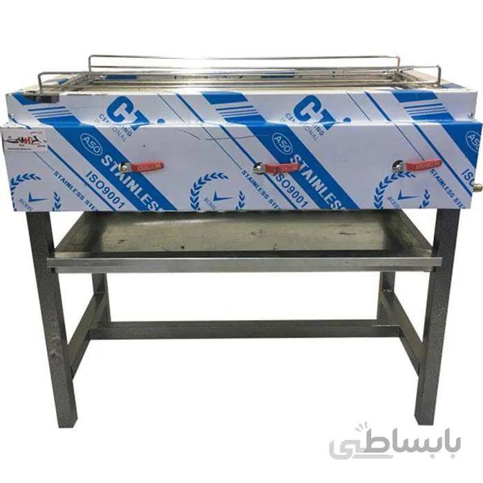 کباب پز استیل حسینی مدل مهدیس ا ابعاد : 55 × 100 سانتی متر