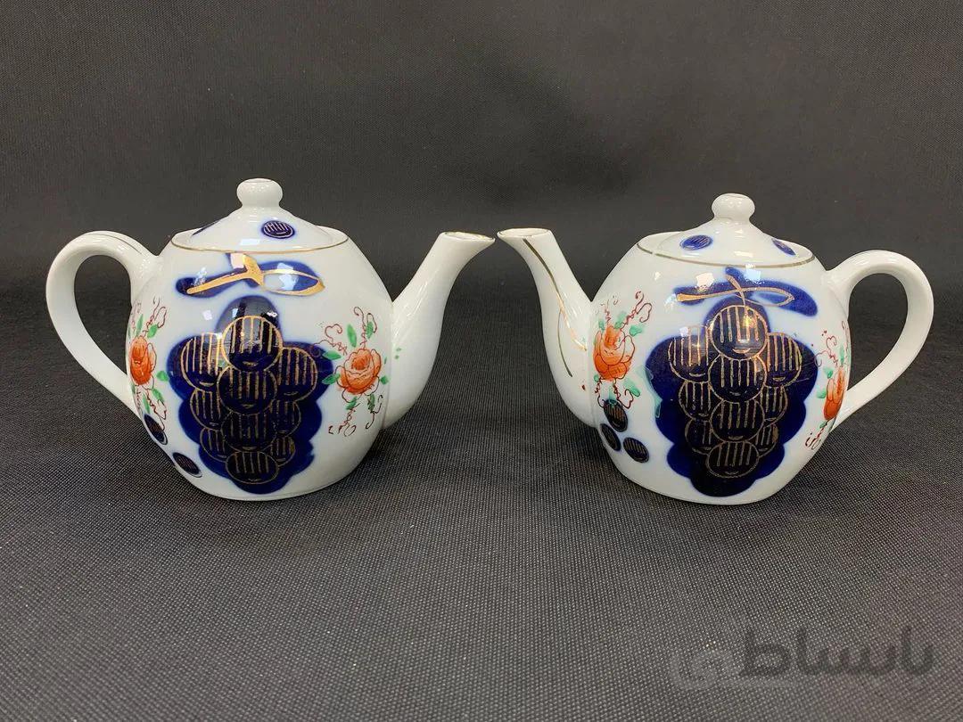 یک جفت قوری انگوری ژاپن اصل قدیمی سایز کوچک ۴ کپ ارتفاع ۱۳ سانت سالم و کم یاب