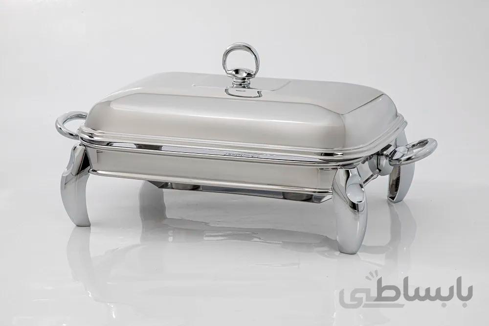 ظرف سوفله تک استیل سری الفی مدل مستطیل بزرگ کد 1013B