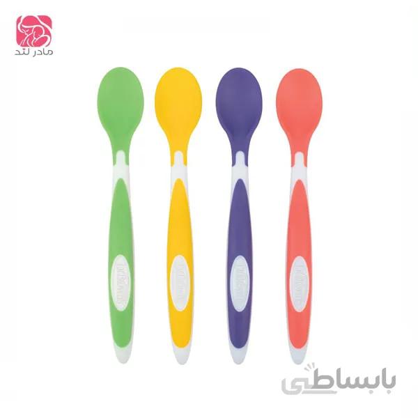 قاشق سیلیکونی +4 ماه دکتر براون dr browns بسته 4 عددی