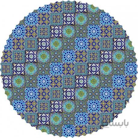 رومیزی مخمل گرد چند کاشی