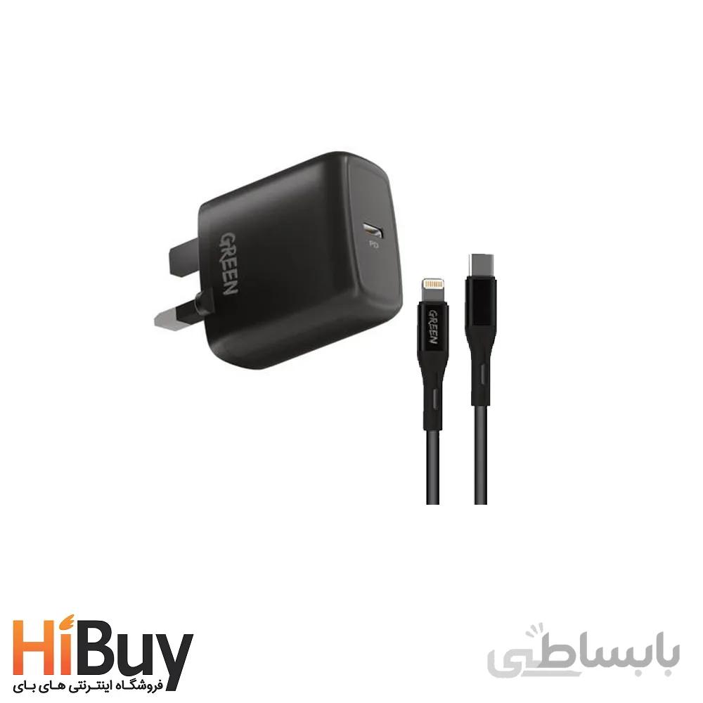 شارژر دیواری گرین مدل 20W به همراه کابل USB C