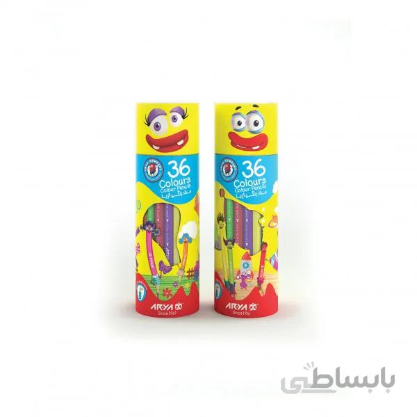مداد ۳۶ رنگ استوانه ای آریا