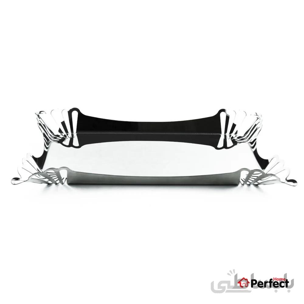 سینی استیل باقلوا خوری ۴ گل براق Perfect home کد ۴-۹۲۸۲