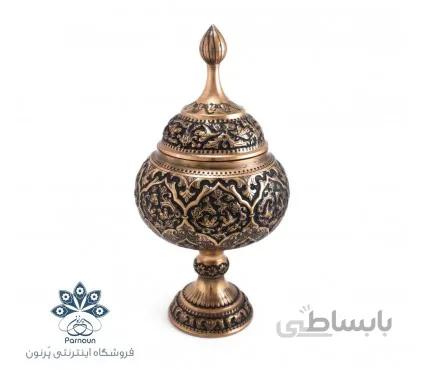 شکلات خوری مسی قلمزنی شده در 2 سایز 31 و 24 سانتی