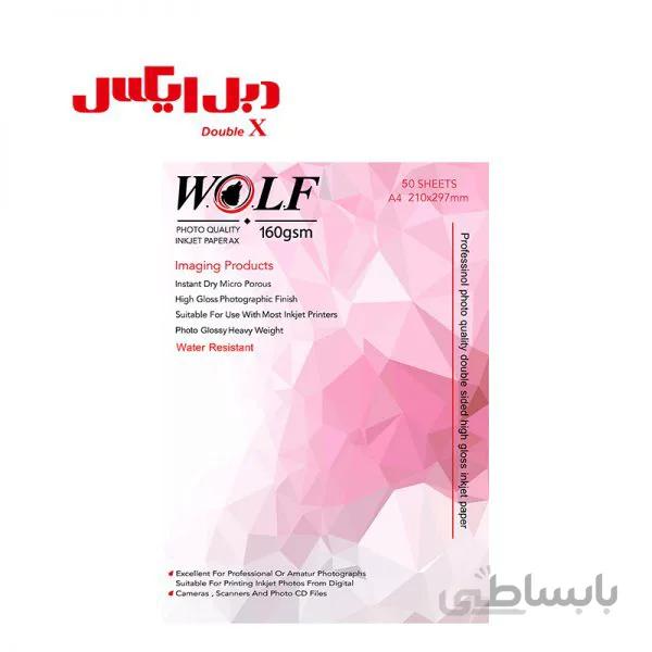 کاغذ فتوگلاسه دورو ۱۶۰ گرمی ولف سایز A3