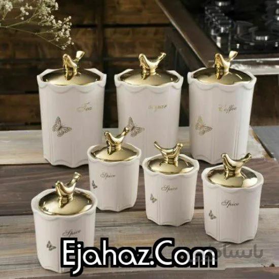 پاسماوری سرامیکی 7 پارچه گنجشک طلایی