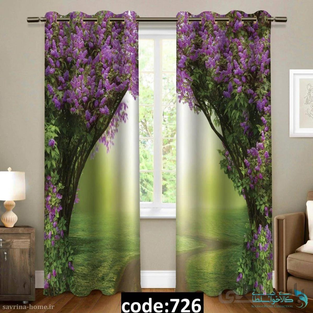 پرده پانچی طرح منظره مدل Sh-726