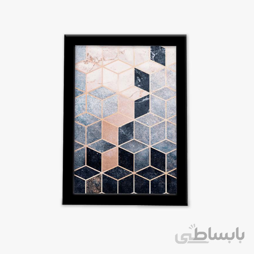 تابلو هندسی رنگی طرح سنگ