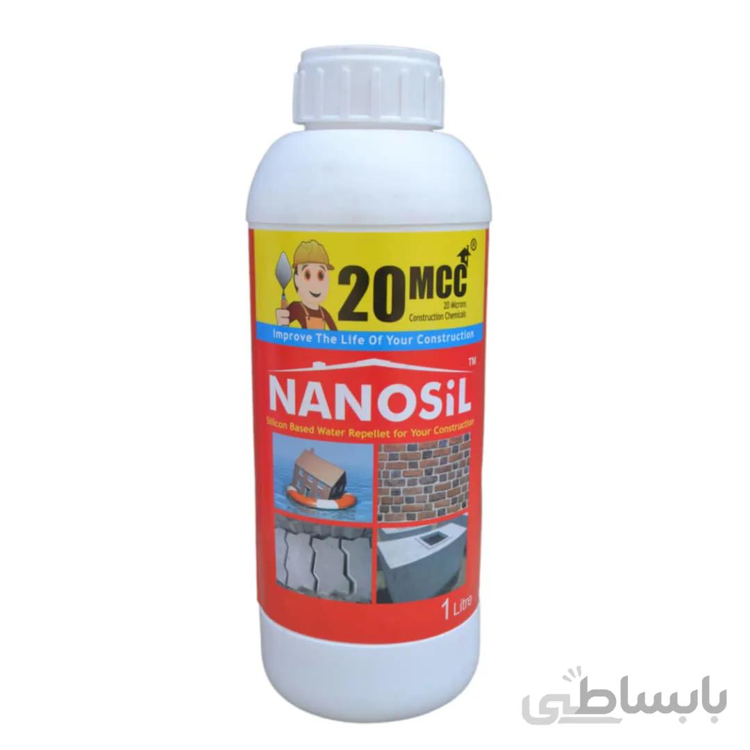 محلول نانو ابگریز و ضد اب کننده سطوح ساختمانی 20 میکرو مدل nanosilicon حجم 1 لیتر