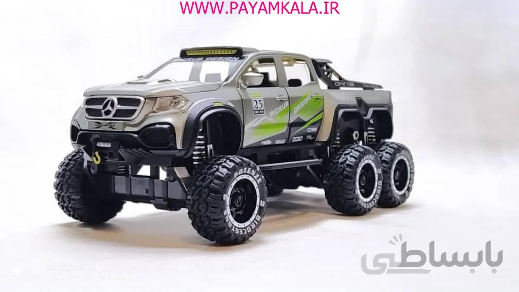 وانت آفرود بنز شش چرخ (BENZ CHIMEI 1:24)(M316) نقره ای
