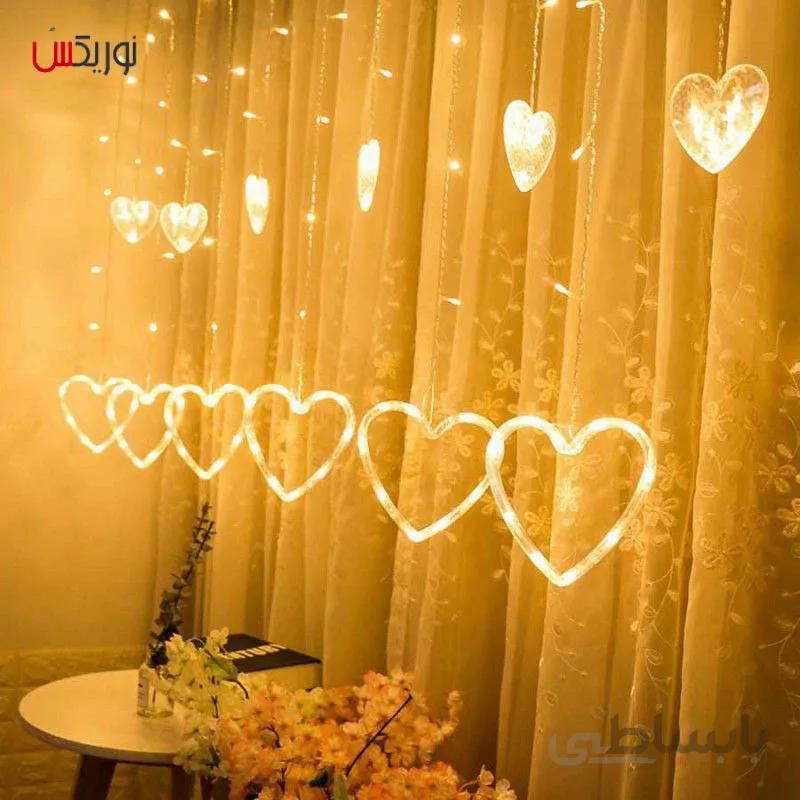 ریسه ال ای دی قلب پرده ای آویز
