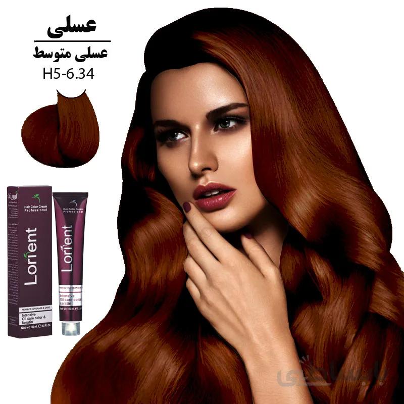 رنگ مو لورینت 100میل کراتینه عسلی متوسط H5-6.34