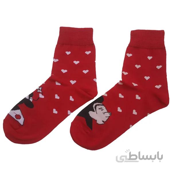 جوراب دخترانه فانتزی طرح میکی موس کد PH116