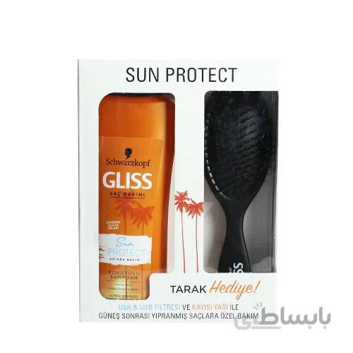 شامپو گلیس مدل Sun PROTECT حجم 525 میلیگرم به همراه برس بسته دو عددی