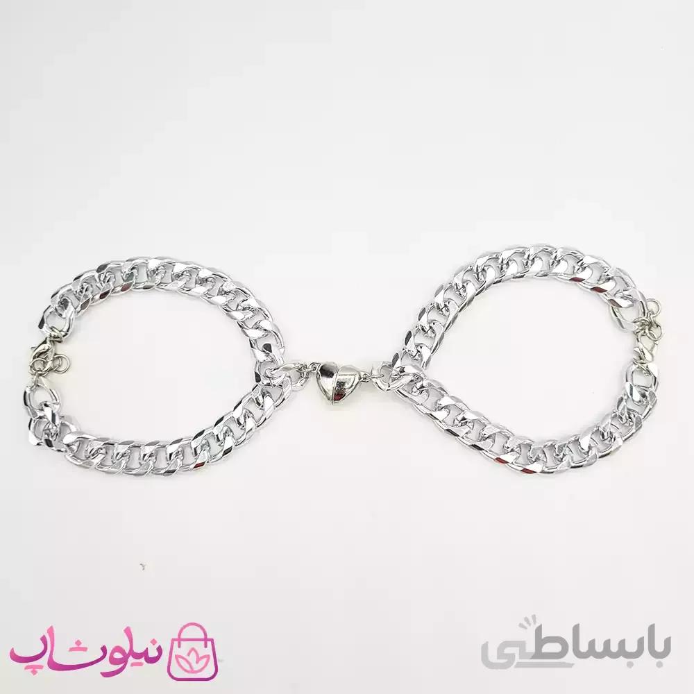دستبند ست دختر و پسر با آهنربای قلبی