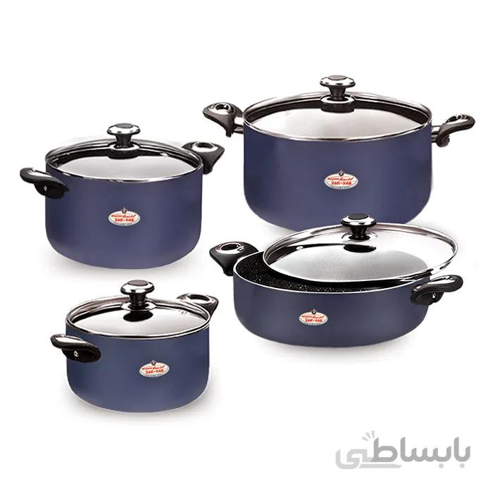 سرویس 8 پارچه گرانیتا نوک مدادی با درب شیشه ای زرساب کد GT-7550G-N
