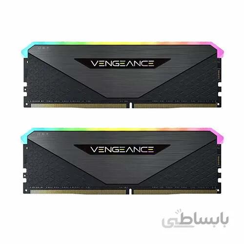 رم کامپیوتر Corsair VENGEANCE RGB RT Black 16GB 8GBx2 3600MHz CL18
