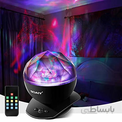SOAIY Aurora Borealis Light Projector with Remote, 8 Mode Lighting Shows, Built in Speaker and Timer for Bedroom, LED Moving Psychedelic Northern Ceiling Night Light for Adults, Teenger, Kids