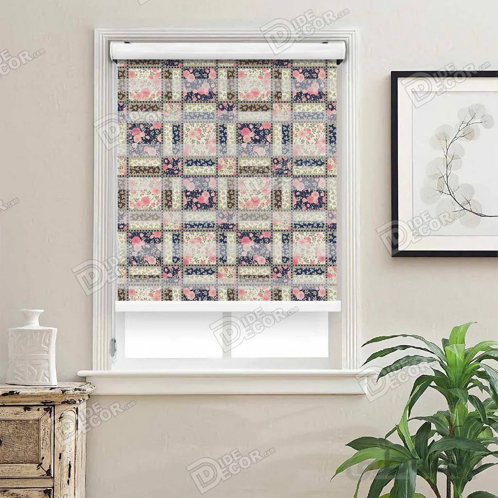 پرده زبرا گل دار چاپی دو رو کد ZES-50