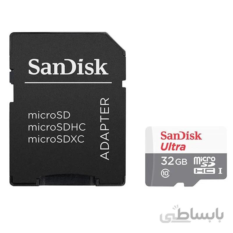 کارت حافظه microSDHC سن دیسک کلاس ۱۰ استاندارد UHS-I سرعت ۱۰۰MBps ظرفیت ۳۲ گیگابایت به همراه آداپتور SD
