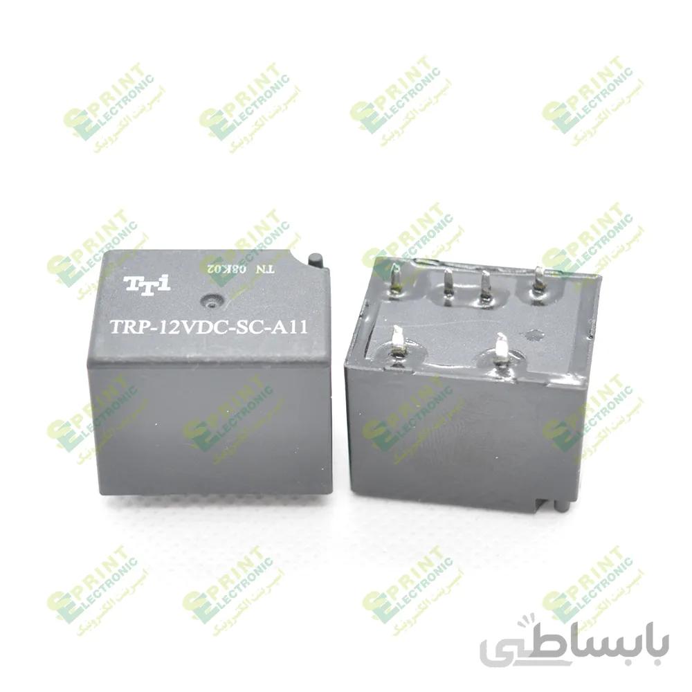رله 12 ولت 6 پایه 30 آمپر ماشینی TTI TRP-12VDC-SC-A11