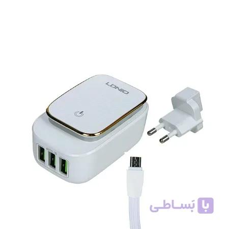 شارژر 3 پورت و چراغ خواب الدینیو LDNIO A3305 با کابل شارژ کد 25601