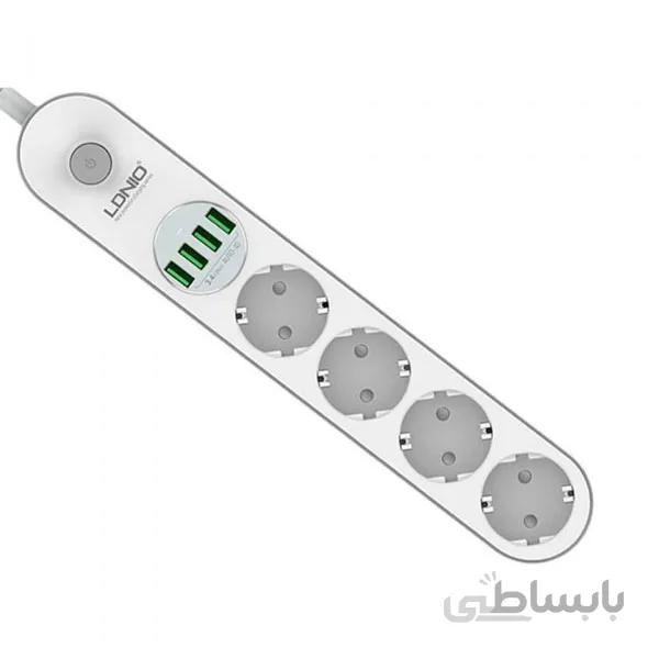 چندراهی برق و شارژر USB الدینیو مدل SE4432 ا LDNIO SE4432 USB Charger And Power Strip