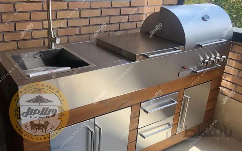 باربیکیو گازی استیل مدل 180 ترکیبی استیل
