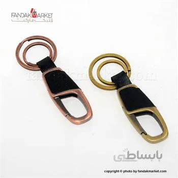 جاکلیدی چرم و فلز کمری دو حلقه ای