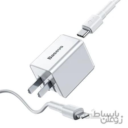 شارژر دیواری سریع با کابل تایپ سی به لایتنینگ بیسوس Baseus Traverel PD Charger TC-075PPS