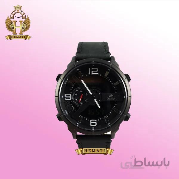ساعت مردانه داتیس دو زمانه مدل Datis D8465AG مشکی (بند چرم مشکی)