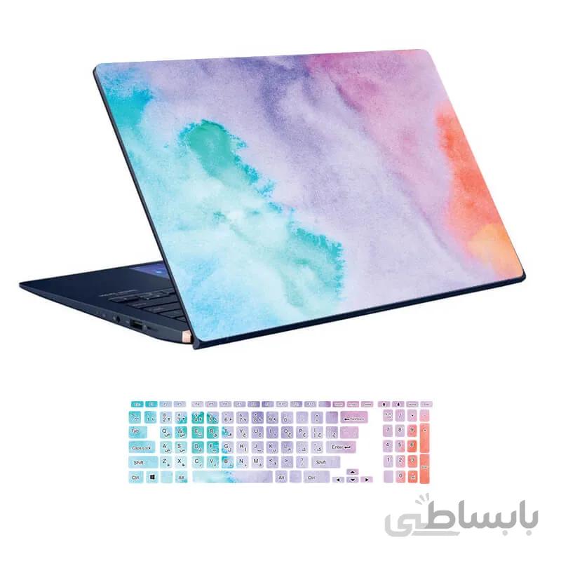 اسکین لپ تاپ طرح Colors کد ۷۲ به همراه استیکر کیبورد