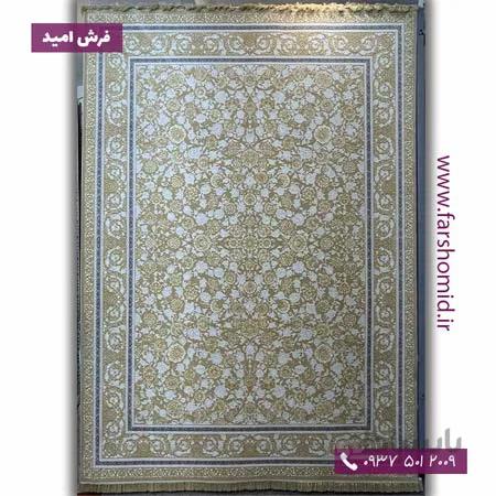 یک تخته 12 متری فرش ماشینی 1000 شانه 10 رنگ کد 304 نسکافه ای فرش آریایی کاشان