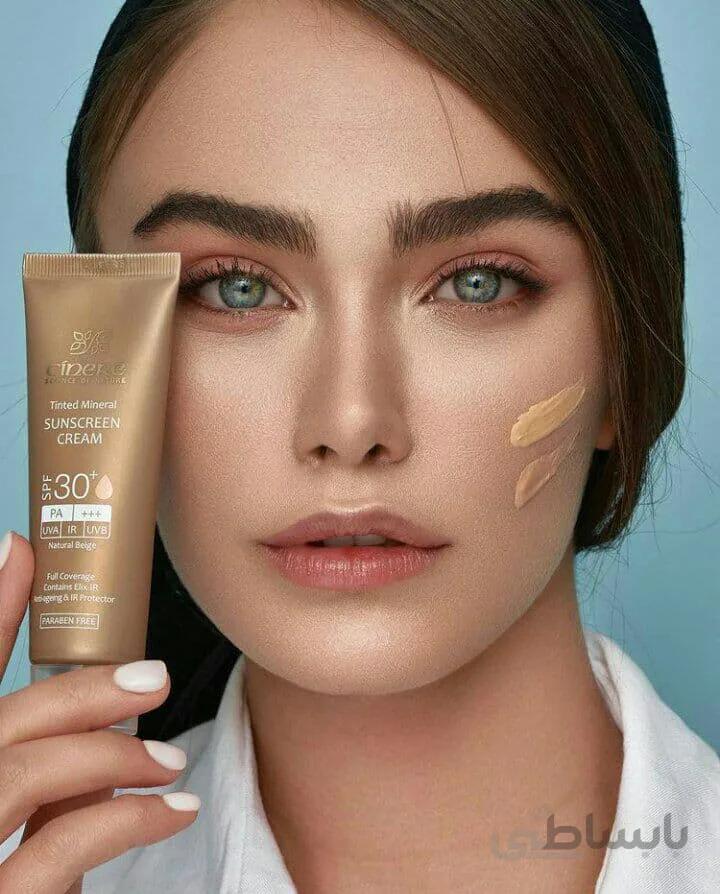 کرم ضد آفتاب رنگی بژ طبیعی SPF30 سینره دارای پوشش بالا همانند BB کرم