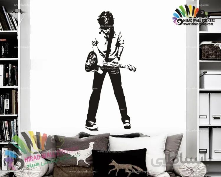 استیکر گیتاریست Guitar Boy Wallstickers کد h952