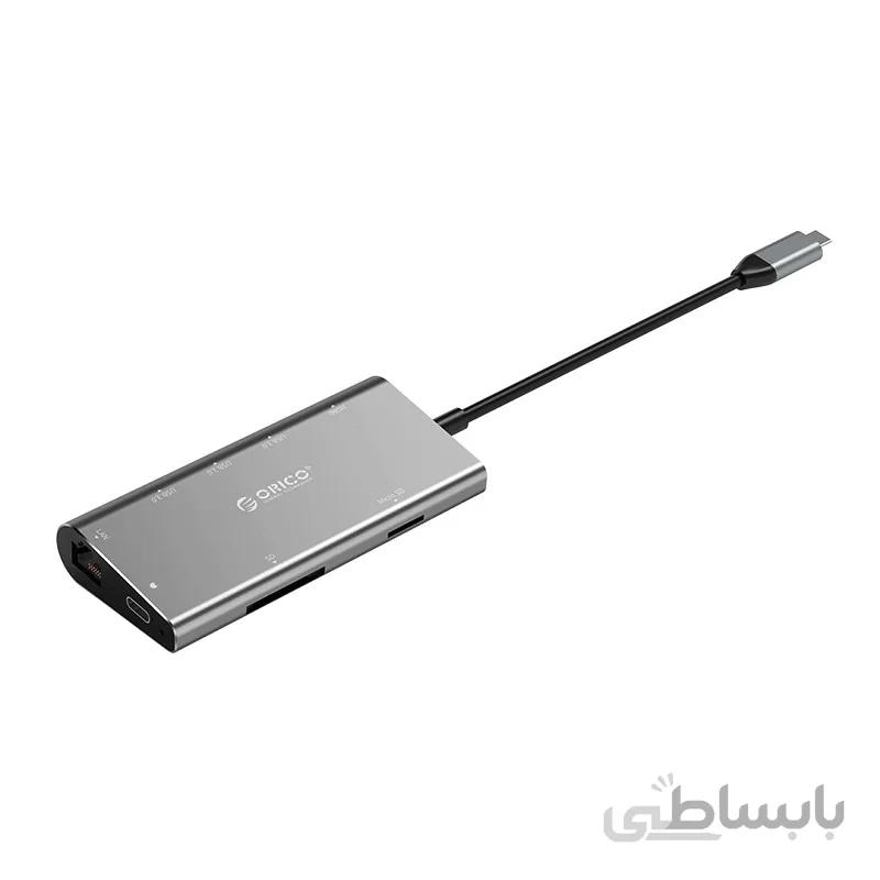 هاب Type-C آلومینیومی با خروجی شبکه ORICO CLH-W2