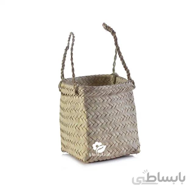 سبد گلدان حصیری مکعبی