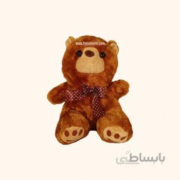 عروسک خرس قهوه ای پنجه چرمی