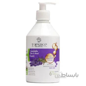 کرم مرطوب کننده تاپ شاپ حاوی عصاره اسطوخودوس حجم 500 میل