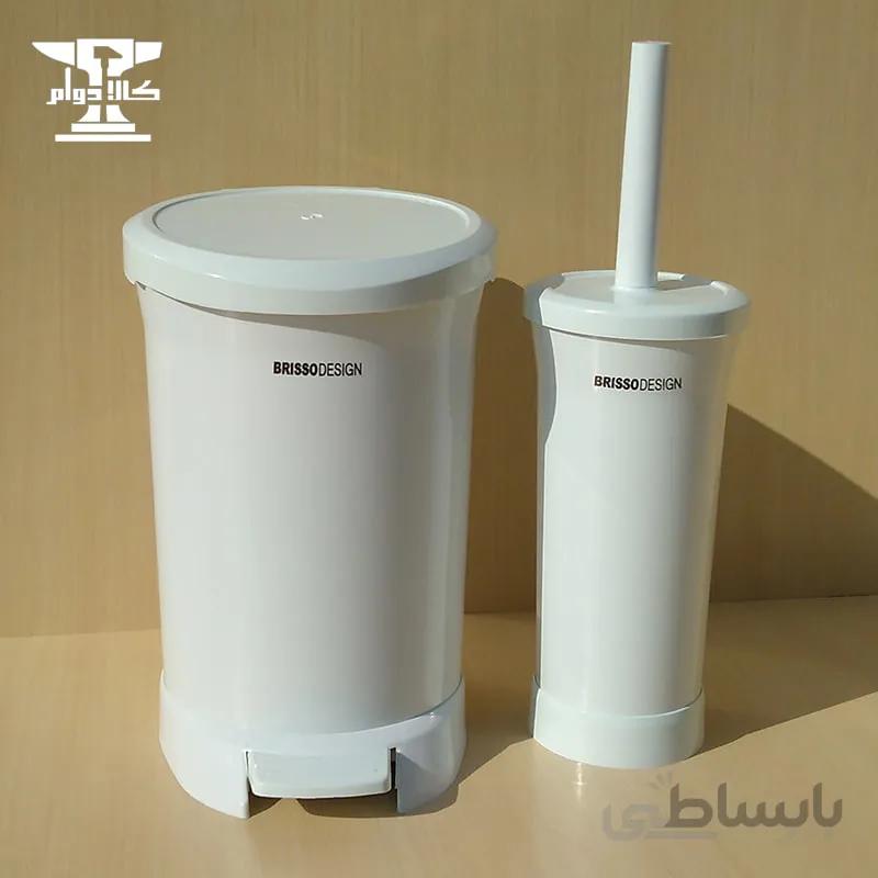 سطل و فرچه پدالی بریسو دیزاین با رنگ سفید