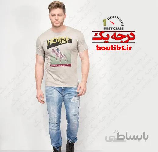 تیشرت چاپ گرافیکی یقه گرد maxzone
