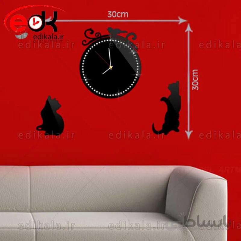 ساعت دیواری فانتزی طرح گربه شماره 1 در پنج رنگ