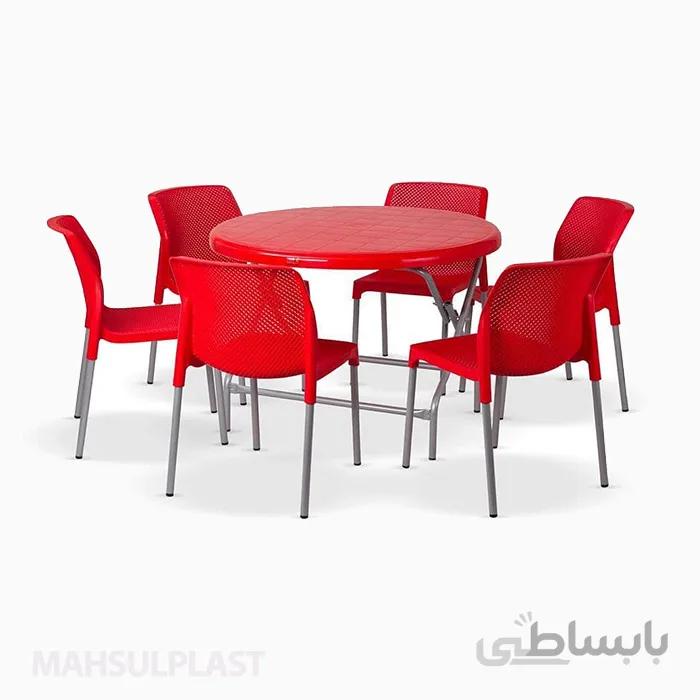ست میز و صندلی 6 نفره بدون دسته صبا