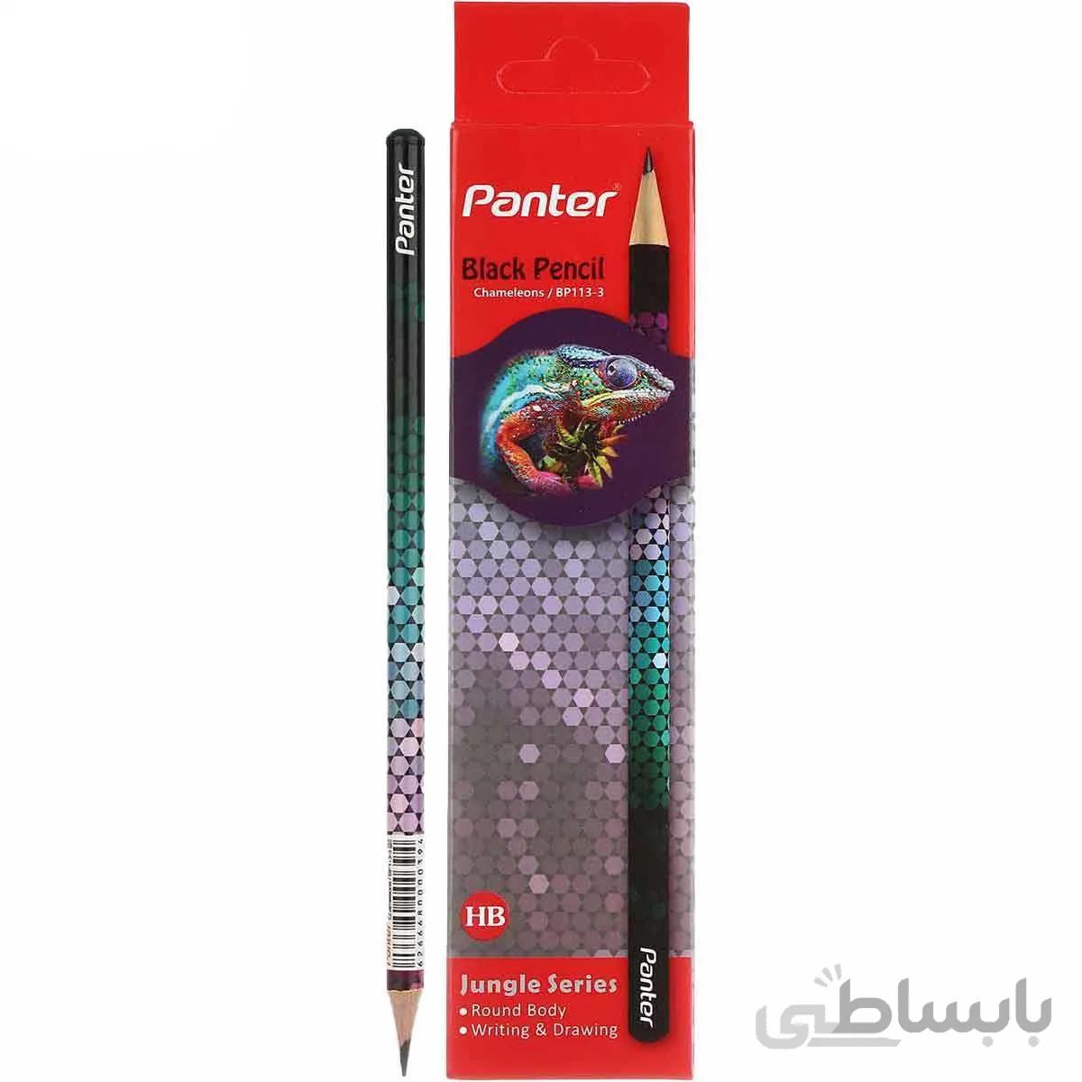 مداد مشکی پنتر سری آرت مدل Chameleons بسته‌ 12 عددی
