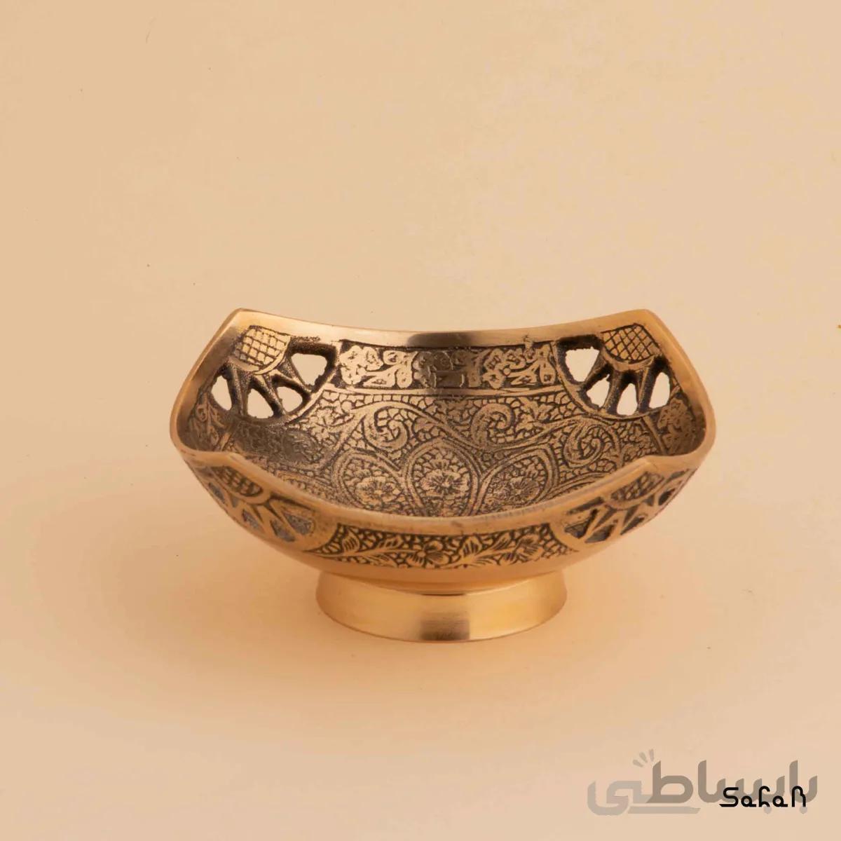 کاسه دورو برنجی طلایی مدل جالی