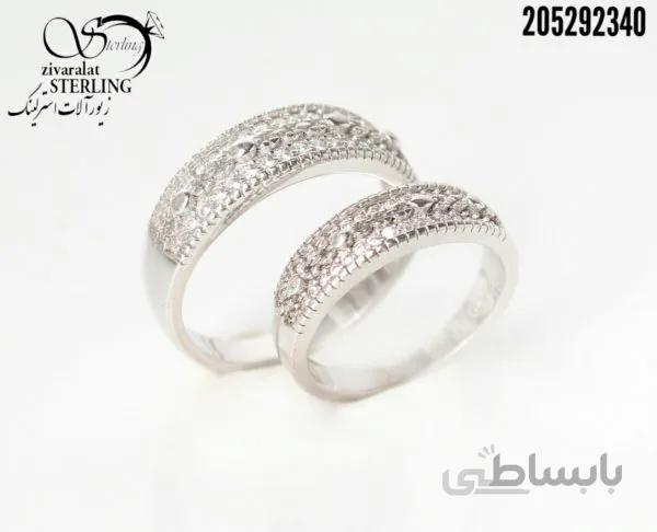 حلقه ست نقره نگینی