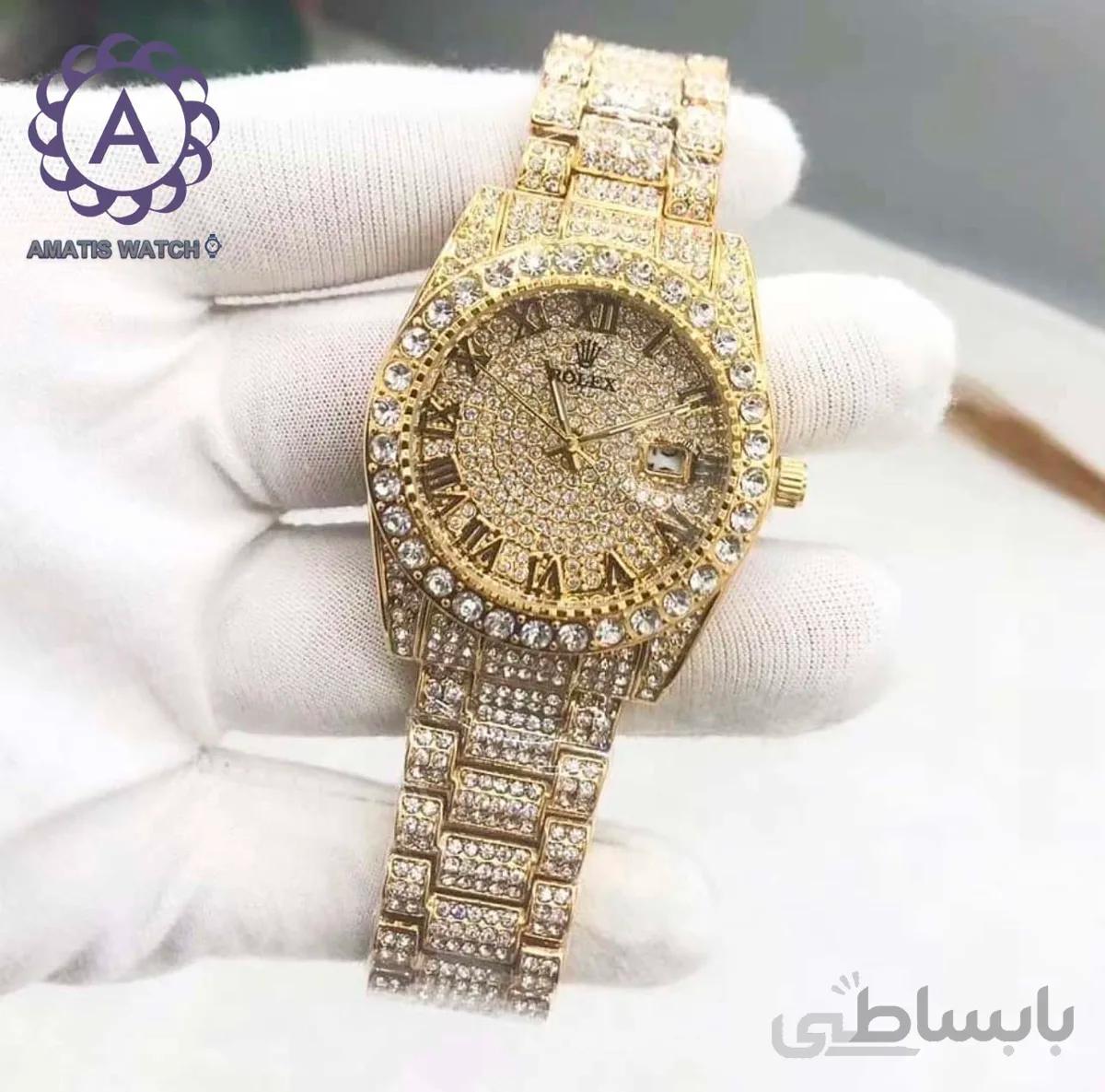 ساعت مچی فول نگین رولکس مدل Rolex Date-Just Diamonds 3485A
