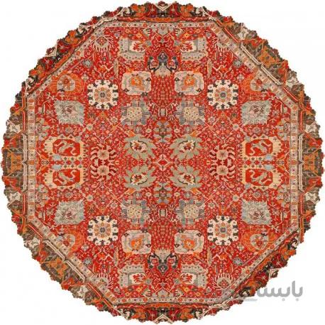 رومیزی مخمل گرد فرش نارنجی